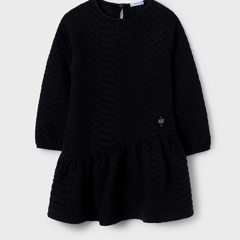 Size 12 Girls Mayoral Textured Black Kids Dress